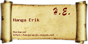 Hanga Erik névjegykártya
