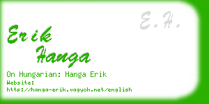 erik hanga business card